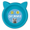 2 Pack Cat Bowl Plastic | Cute Cat Face & Ears | Pet Food Water Feeder UK