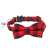 Pet Breakaway Cat Collar Bow Tie Bell Plaid Christmas Red Adjustable Collar
