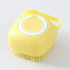 Bathing Brush Pet Massage Brush with Shampoo Dispenser Soft Silicone Dog Grooming Brush